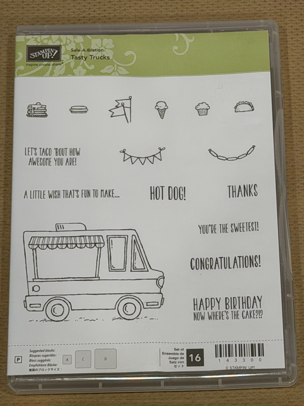 Stampin' Up! Tasty Truck Stamp Set - Black